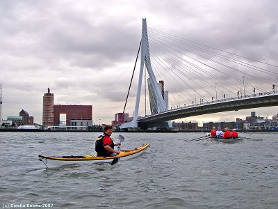 approaching the Erasmusbridge Rotterdam