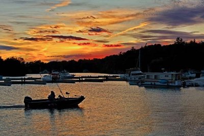 Gananoque Marina at sunset