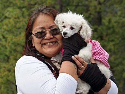 A lady and her dog