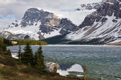 Bow Peak, Crowfoot Glacier and Bow Lake