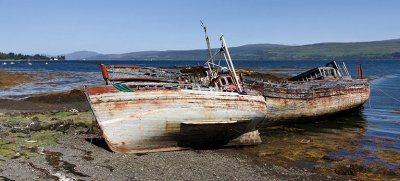 Fishing boat wrecks, on Salen Bay