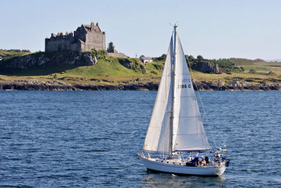 Sailing on the Sound of Mull, Duart Castle in the background