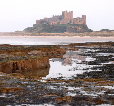Bamburgh Castle and Reflection at Sunset.jpg