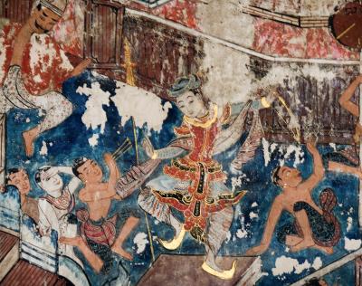 Burmeses style of mural painting at Wat Baug Krog Luang, Chiangmai   ÀÒ¾à¢ÕÂ¹½Ò¼¹Ñ§Ê¡ØÅªèÒ§ÍÂèÒ§¾ÁèÒ ³ ÇÑ´ºÇ¡¤Ã¡ËÅÇ§ àªÕÂ§ãËÁè