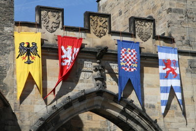 Flags on Charles Bridge gate