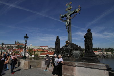 Crusifiction statue on Charles Bridge