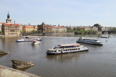 Ships on the Vltava river