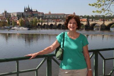 Jane posing on the Vltava
