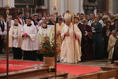 Bishop leaving the church