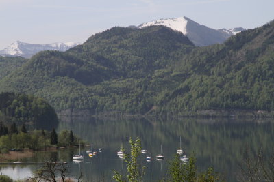 Mondsee Lake and the Alps