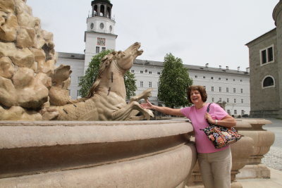 Jane at Residence Fountain (1660)-seen in Sound of Music