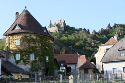 Durnstein castle view from the village
