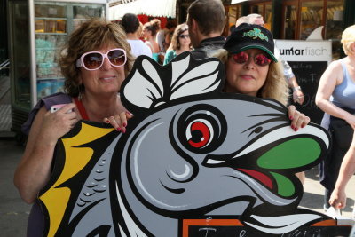 Laurie and Sharon in the market