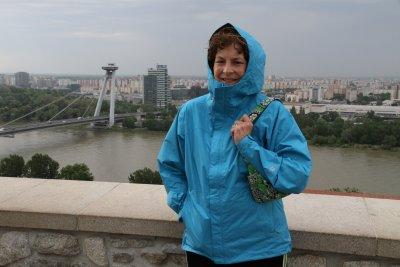 Jane on Castle grounds overlooking Danube