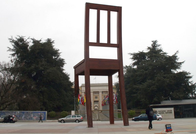 Broken chair at United Nations