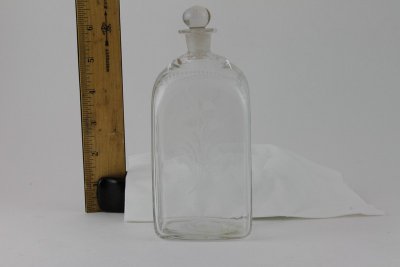 8.  Blown and etched decanter