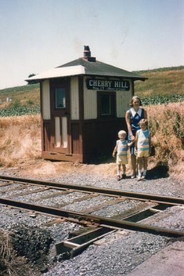 My family waiting for the train at the station on Cherry Hill road.  (in 1965).