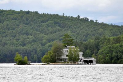 House on the lake, on an island just big enough