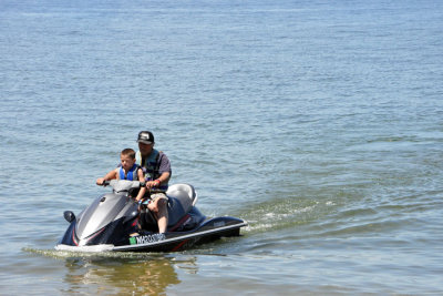 Dennis and Andrew on the jet ski
