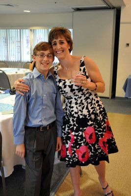 Bar Mitzvah boy Brandon and proud mom Jill