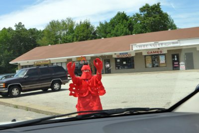 On the way, we encounter Lobster Man