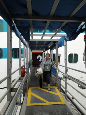 Judy on the gangway