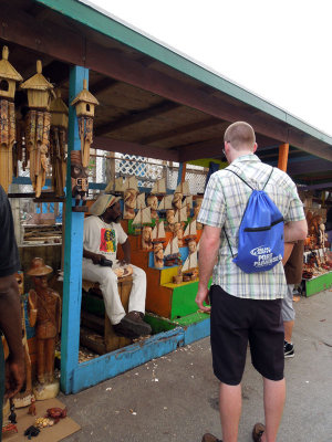 A vendor at the Straw Market