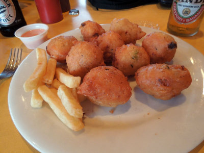 Conch fritters, a local specialty