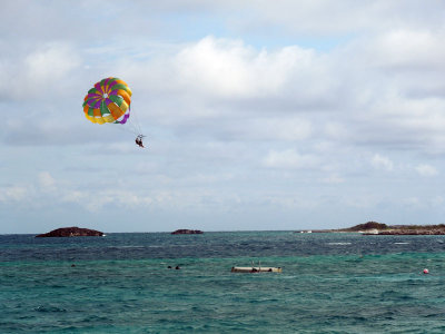 Parasailers and snorklers