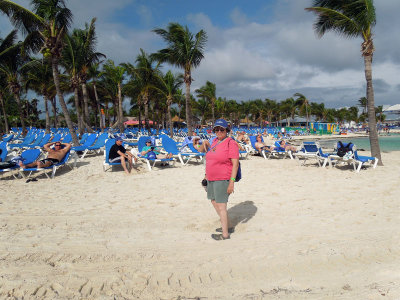 Judy and beach loungers