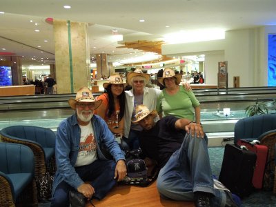 We hook up with friends at the airport
