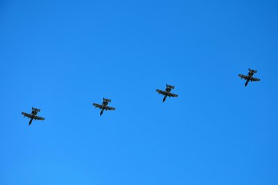 A formation of A-10 Warthogs from Davis-Monthan AFB