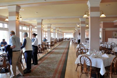 Elegant dining room at the Lake Hotel