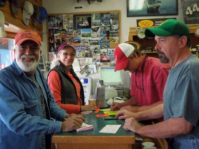 Signing up for our fishing licenses