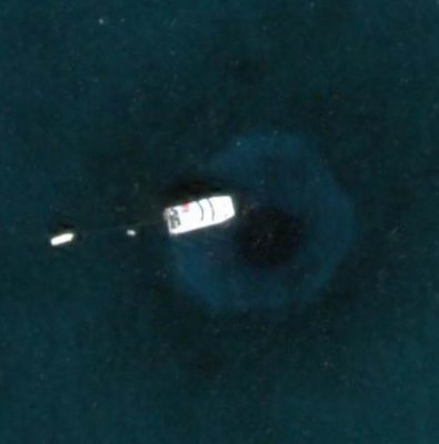 El Aquacat en el Blue Hole segun Google Earth