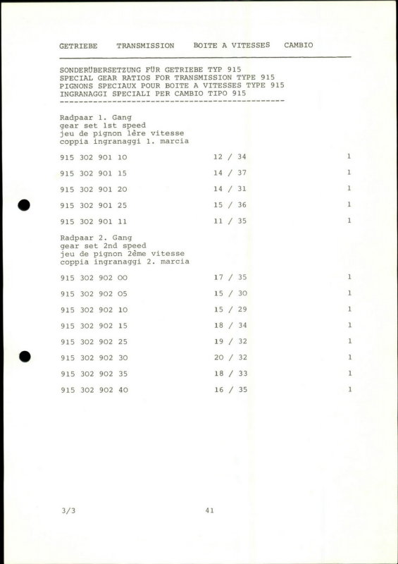 PORSCHE Carrera RSR M 491 1974 Spare Parts List - Page 41