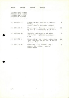 PORSCHE Carrera RSR M 491 1974 Spare Parts List - Page 9