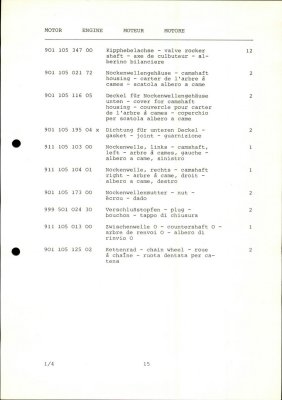 PORSCHE Carrera RSR M 491 1974 Spare Parts List - Page 15