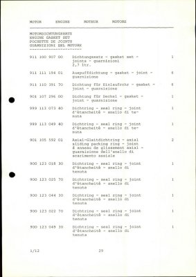 PORSCHE Carrera RSR M 491 1974 Spare Parts List - Page 29