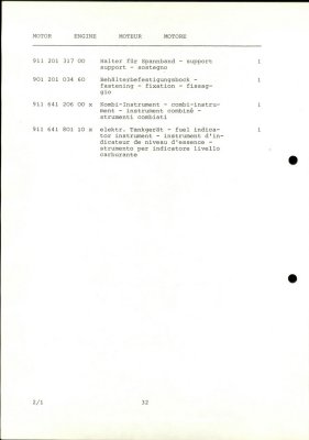 PORSCHE Carrera RSR M 491 1974 Spare Parts List - Page 32