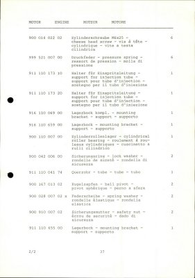 PORSCHE Carrera RSR M 491 1974 Spare Parts List - Page 37
