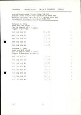 PORSCHE Carrera RSR M 491 1974 Spare Parts List - Page 41