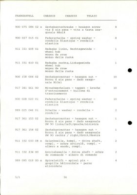 PORSCHE Carrera RSR M 491 1974 Spare Parts List - Page 56