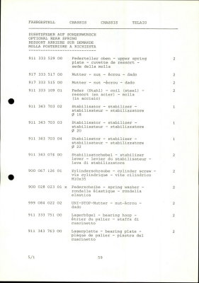 PORSCHE Carrera RSR M 491 1974 Spare Parts List - Page 59