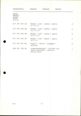PORSCHE Carrera RSR M 491 1974 Spare Parts List - Page 71
