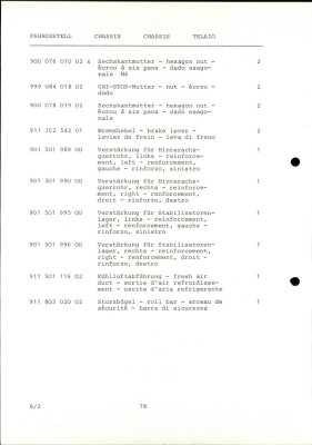 PORSCHE Carrera RSR M 491 1974 Spare Parts List - Page 78