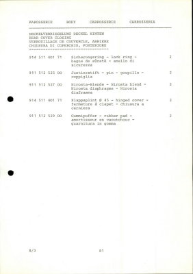 PORSCHE Carrera RSR M 491 1974 Spare Parts List - Page 81