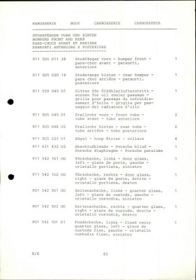PORSCHE Carrera RSR M 491 1974 Spare Parts List - Page 83