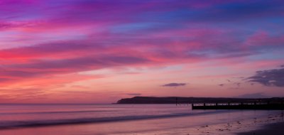 Huntscliff at dawn, from Redcar beach