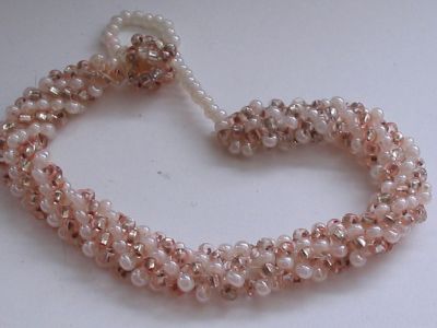 spiral woven seed bead bracelet